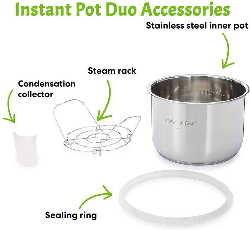 6 - Duo Crisp 6qt - Accessories labelled - Instant Pot