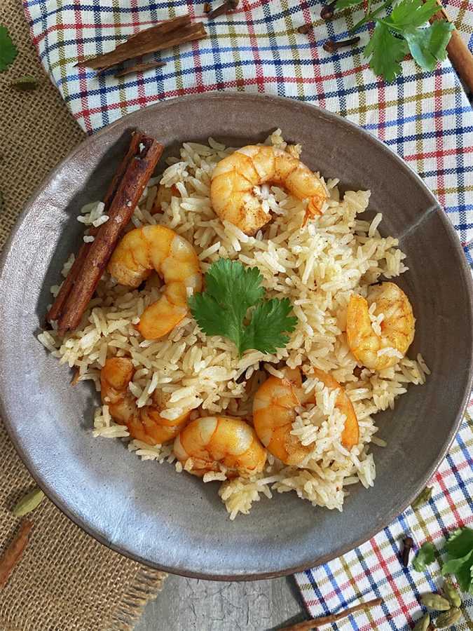 Instant Pot Shrimp Biryani - Corrie Cooks