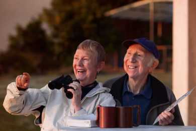 Happy old couple