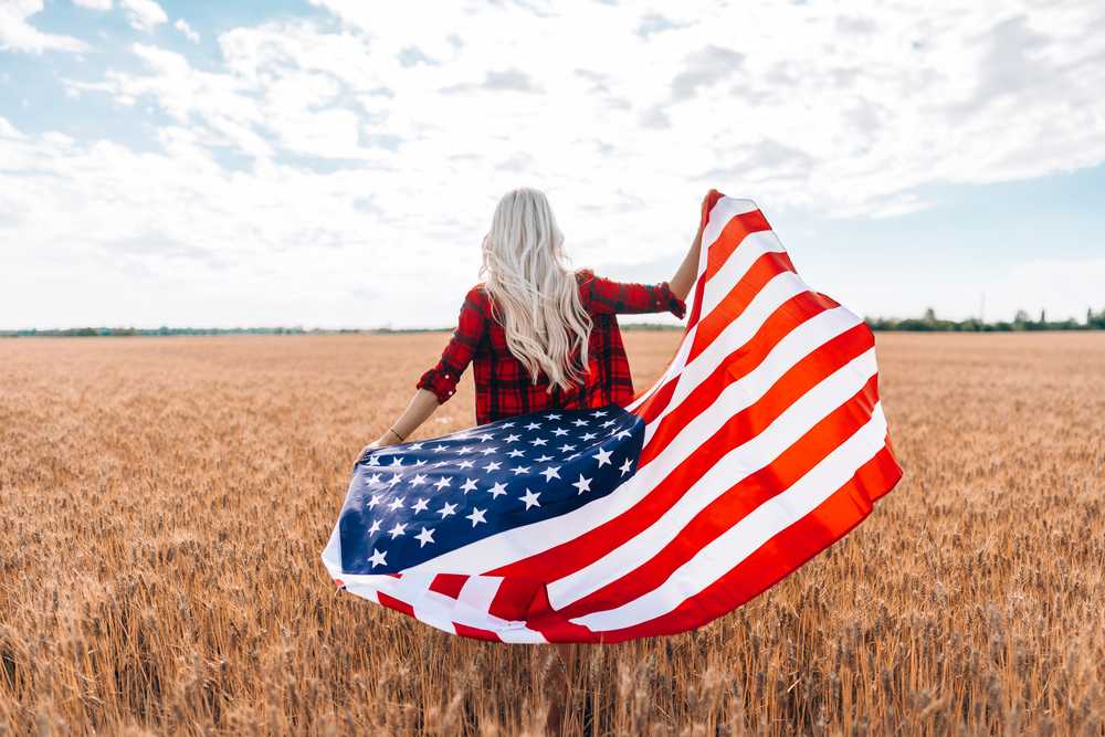 american flag tourist