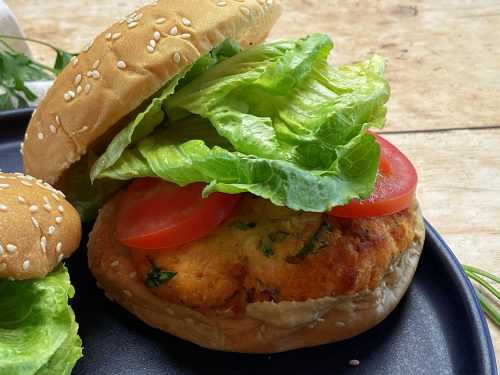 Air Fryer Frozen Salmon Burger (In 15 Minutes or Less!)