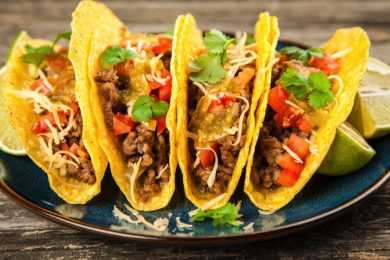 Mexican tacos with beef