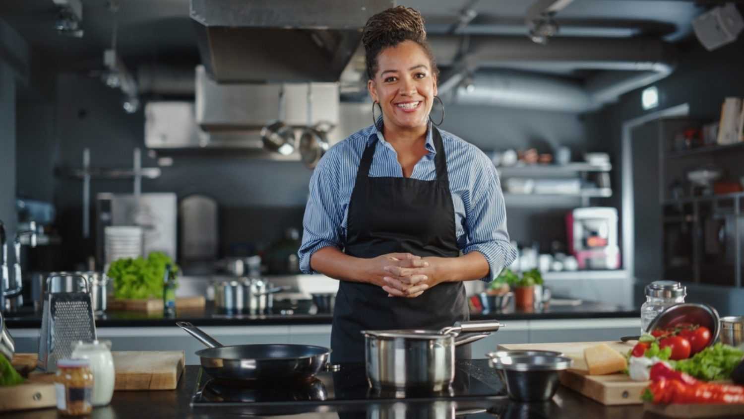 TV Cooking Show in Restaurant Kitchen