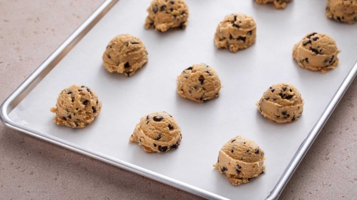 Cookie dough ready to be baked