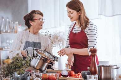 mother daughter cook