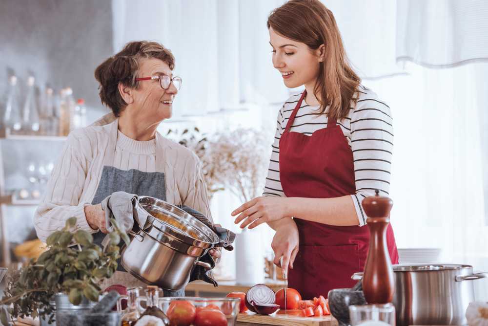 mother daughter cook