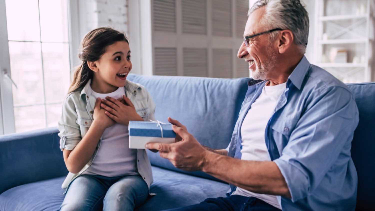 Grandfather gifting to grandchild