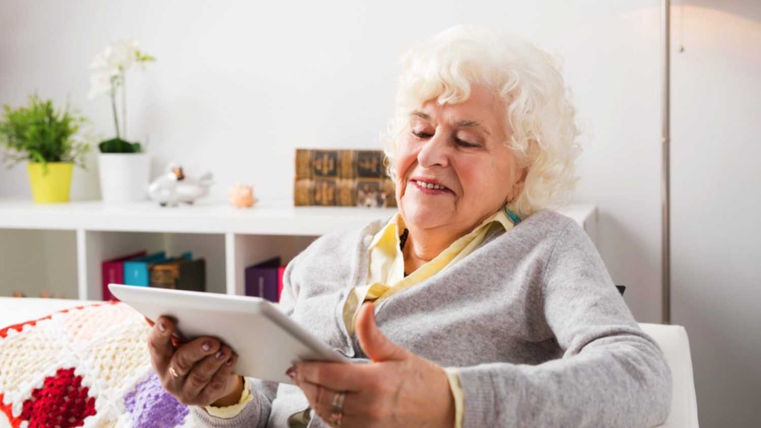 Grandmother with ipad