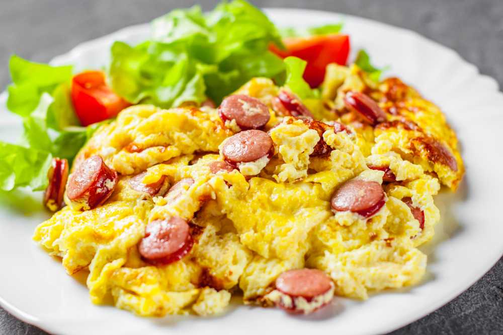 scrambled eggs sausage