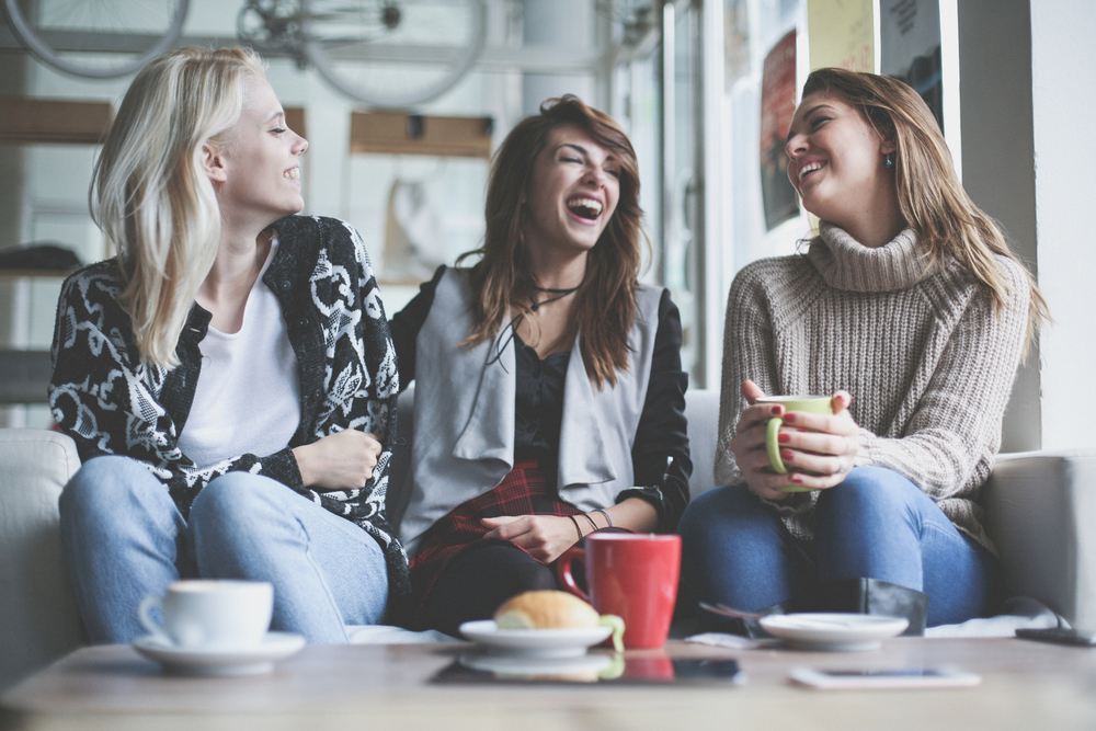 girls laughing